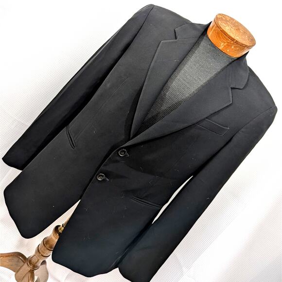 EMPORIO ARMANI! JUDE LINE! RICH BLACK MICROFIBER DRESS JACKET SPORT COAT! SZ 48R - Picture 1 of 11